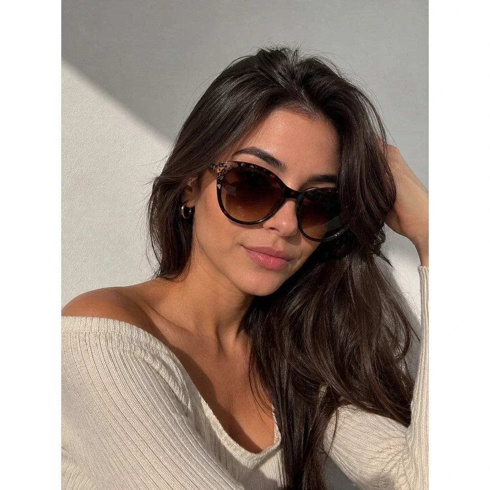 Oscar by Oscar‎ de la Renta Tortoise Oversized Butterfly Sunglasses